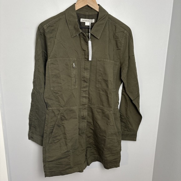 NEW Outerknown Womens Small Station Suit Shortfall Olive Night Cotton Linen - Picture 1 of 16